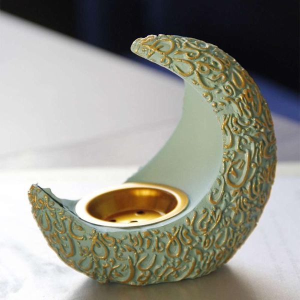

middle east arab style high-quality resin material crescent shape incense burner stylish for home study dorm office elegance fragrance lamps