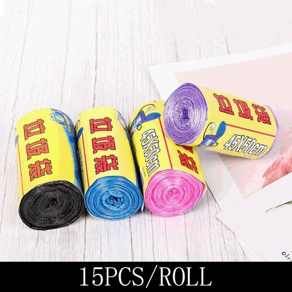 

hooks & rails 1*15pcs/roll 50cm x 45cm plastic one-time garbage bag four kinds of choose color for storing