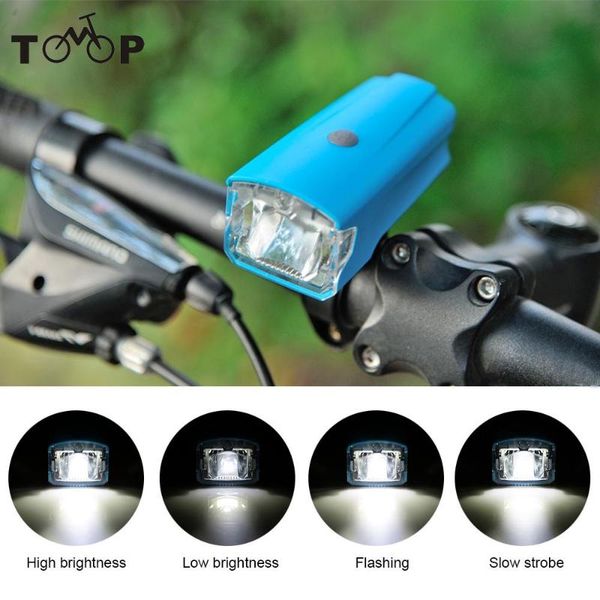

bike lights 1200mah usb rechargeable front light bicycle accessories lithium battery high power cycling led head 220lm