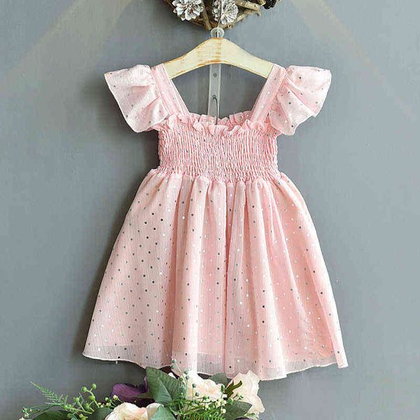

summer 2-6years old kids girls dresses for girls princess dresses loose baby kids girl wave point dress sleeveless dress g1215, Red;yellow