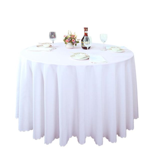 

table cloth wholesale 120" round polyester white plain wedding linen cover for
