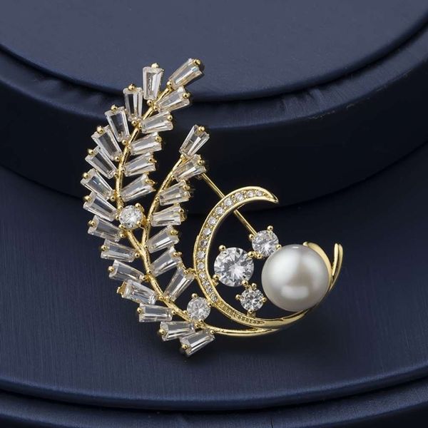 

korean fine sweater brooch 8-9mm natural pearl brooch, Gray