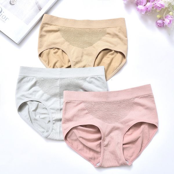 

independent beehive warm seamless underwear women's belly closed and buttocks raised pure cotton girl's middle waist briefs, Black;pink