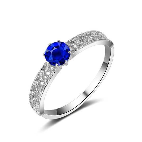 

wedding rings 14k white gold women's sapphire ring, carved ball, gold, blue, gemstone, anniversary, fine jewelry, Slivery;golden