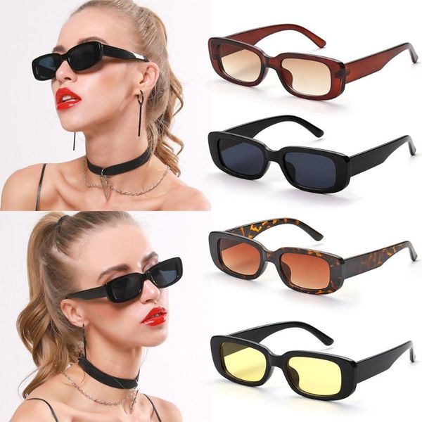 

sunglasses retro small rectangle square frame travel women eyewear sun glasses eyeglasses, White;black