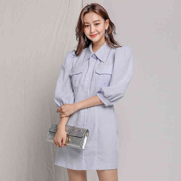 

arrival fashion spring dress comfortable striped fresh stylish mini to, Black;gray