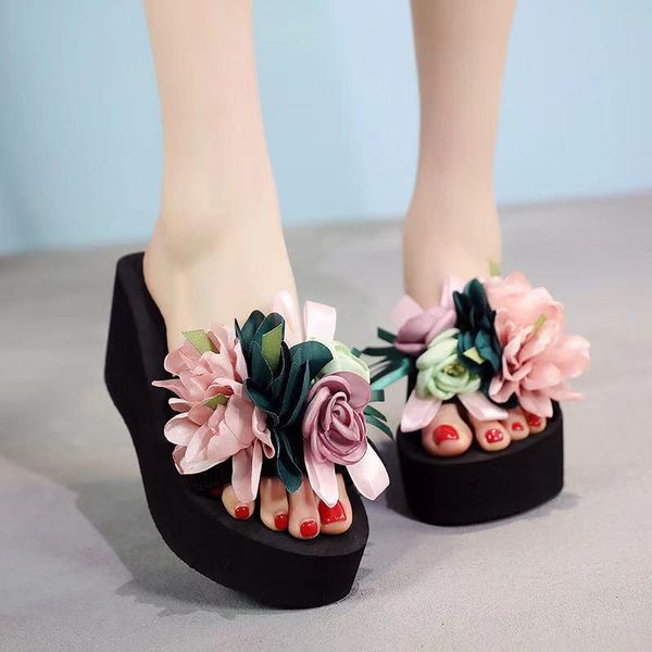 

women's fashion wear casual sandals and slippers summer womens indoor, Black