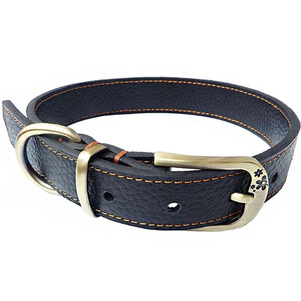 

dog collars & leashes accessories medium and large collar genuine leather manual double-sided pet products