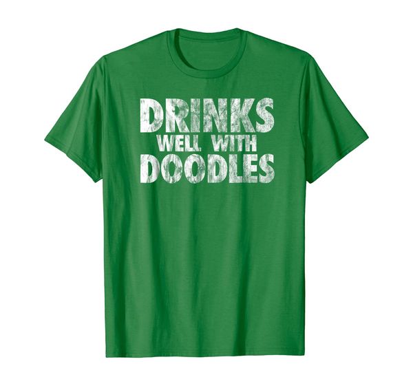

drinks well with doodles tshirt - goldendoodle gift, White;black
