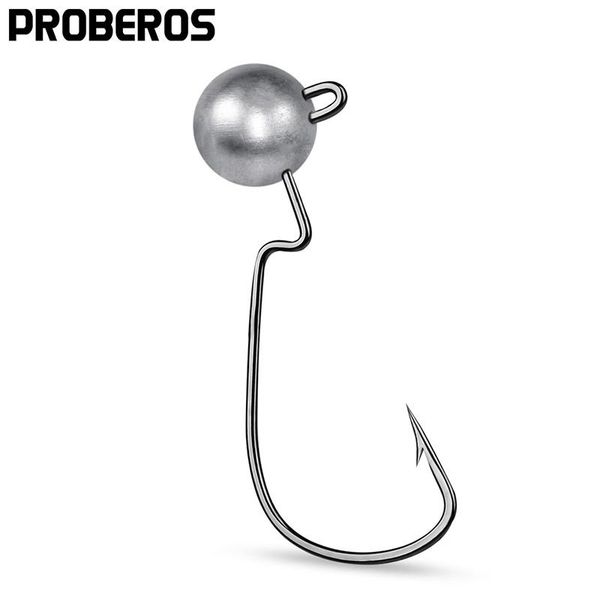 

fishing hooks 5pcs jig head fishhooks 3.5-5-7-10g wide crank offset soft lure jigging barbed bass tackle