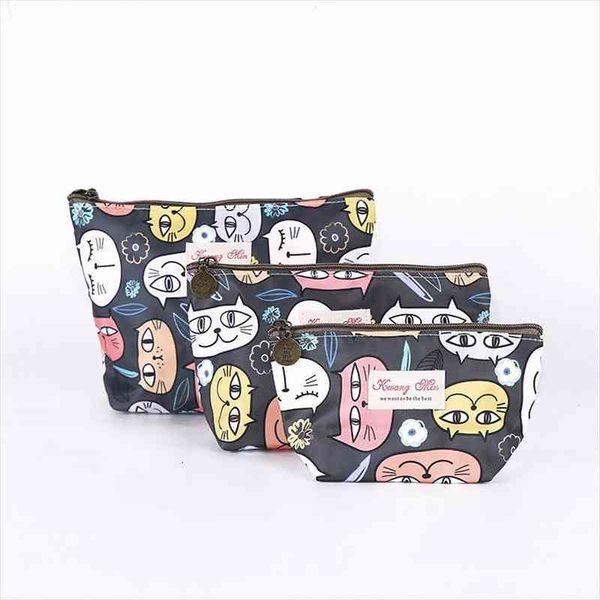 

cosmetic printing cute cat personalised bags waterproof makeup organizer women beauty