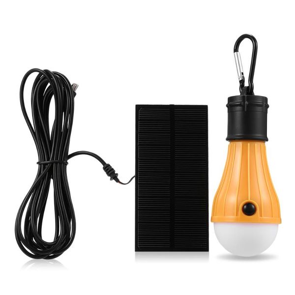 

solar lamps powered emergency light bulb with panel for tent household outdoor camping hiking fishing