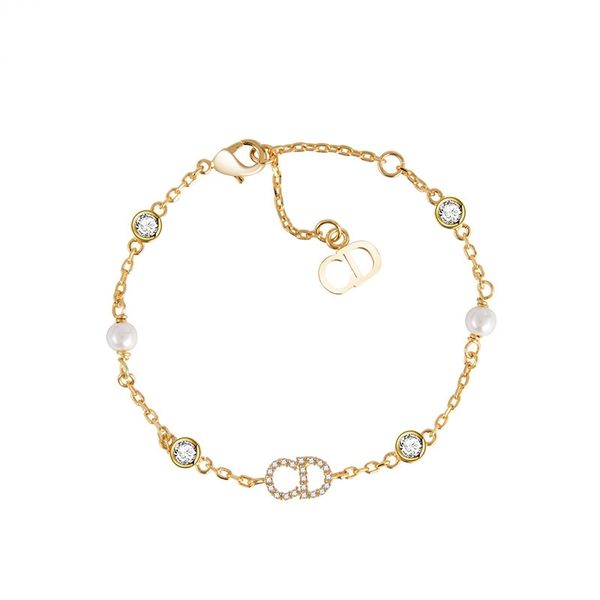 

70% off outlet online pearl letter bracelet women's diamond bracelet jewelry, Black