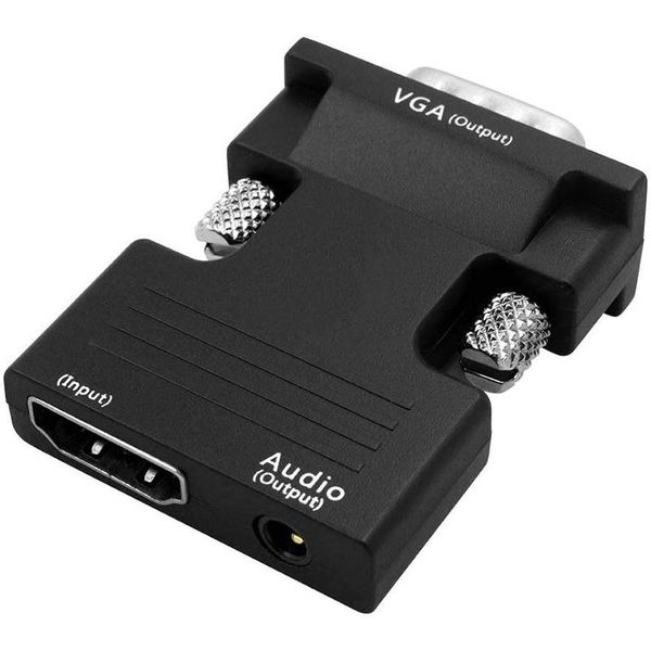 

-compatible to vga female male digital analog converte with 3.5 audio video cable for pc laptv box projector monitor cables & connec con