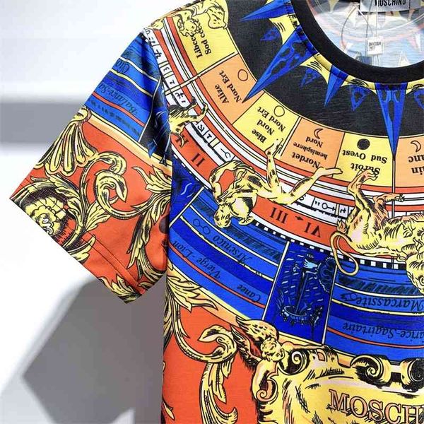 

2021 Summer Fashion Designer Men's T-shirt Short Sleeve Classic Pattern Couple Top Two Colors, Multi