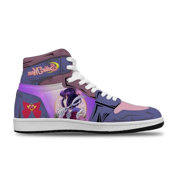 

cartoon anime sailor saturn diy customized running non-slip leisure shoe for women's trend sports shoes high basketball shoes
