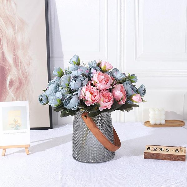 

decorative flowers & wreaths 3pcs european-style mini peony simulation flower silk wedding home po props decoration