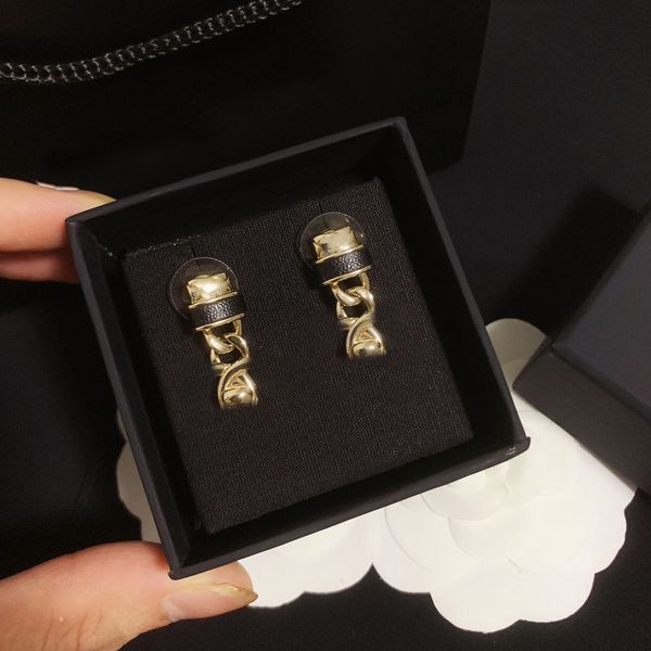 

c01_47 stud luxury designer earrings classic double letter logo 925 silver needle, Golden;silver