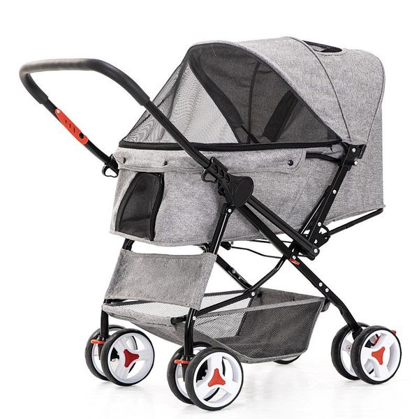 

strollers# pet cart, dog cat one-button folding, quick installation, two-way cart