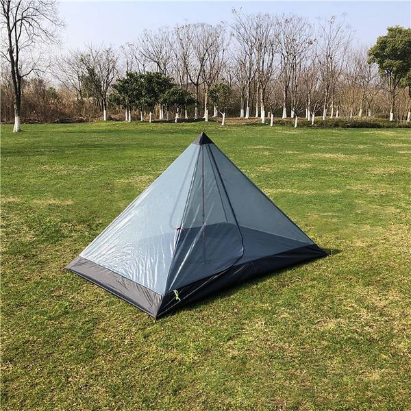 

person folding outdoor camping tent portable ultralight mesh mosquito insect repellent net guard for hiking picnic tents and shelters