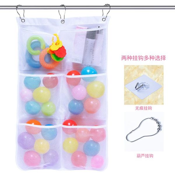 

bathroom storage hanging bag transparent mesh quick dry separate design shower organiser boxes & bins
