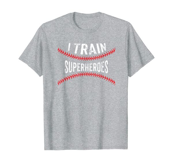 

i train superheroes funny baseball t-shirt, White;black