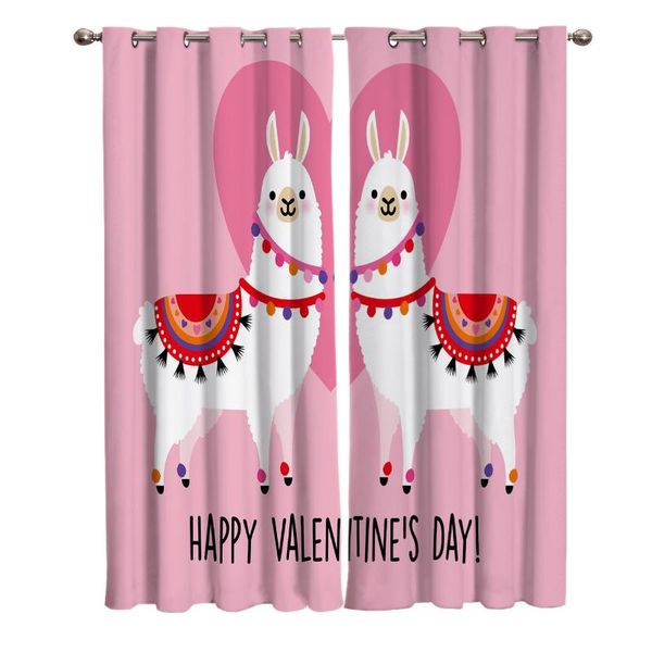 

curtain & drapes llamas love hearts pink animals curtains for kids boy girl bedroom living room cortinas custom drape kitchen window