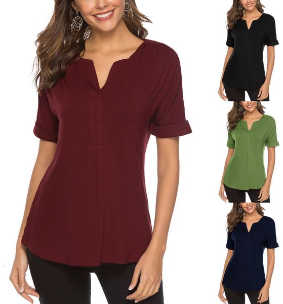 

star model 2021 fashion new solid color casual rayon top, Black;pink