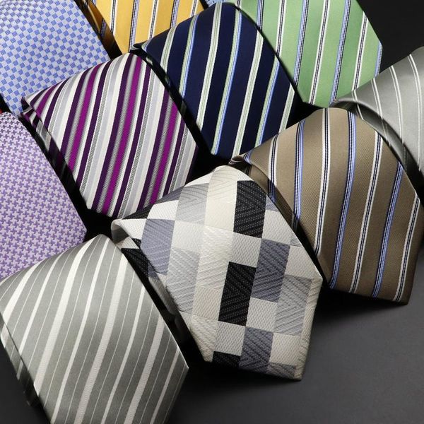 

neck ties 100% silk tie 8 cm stripe necktie high quantity plaid for men slim cravat neckties business meeting suit dress gravatas, Blue;purple