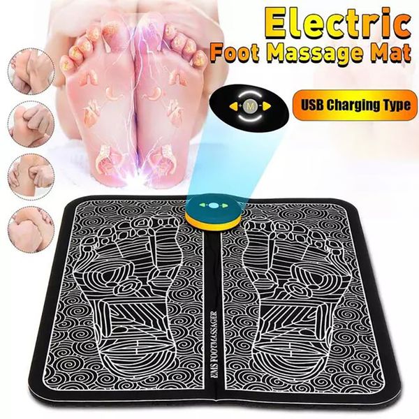 

electric ems foot massager mat electricos tens health care electrodes physiotherapy massage feet reflexology relax salud masaje