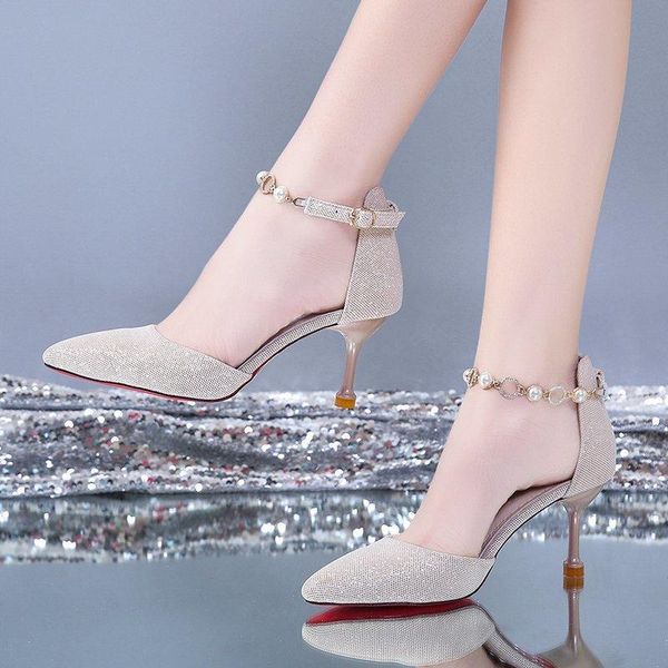 

summer women's high-heeled platform pumps ladies pointed toe buckle sandals female fashion party dress shoes zapatos de mujer, Black