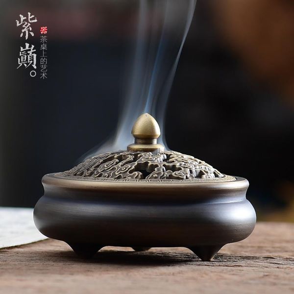 

fragrance lamps pure copper incense burner antique tower sandalwood zen buddhism purification