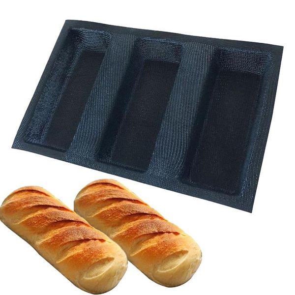 

rolling pins & pastry boards 10 types black baguette bun mould food grade breathable fiberglass silicone biscuits bread mold kitchen non-sti