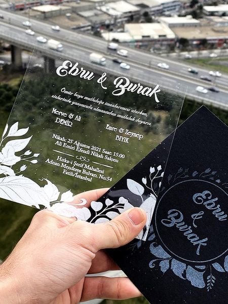 

100pcs custom wedding marriage invitation transparent card greeting cards