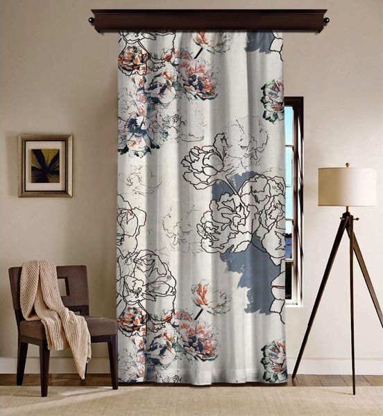 

cipcici rose pattern blackout curtain kids room living woman child decorative grey black ethnic elite cream & drapes