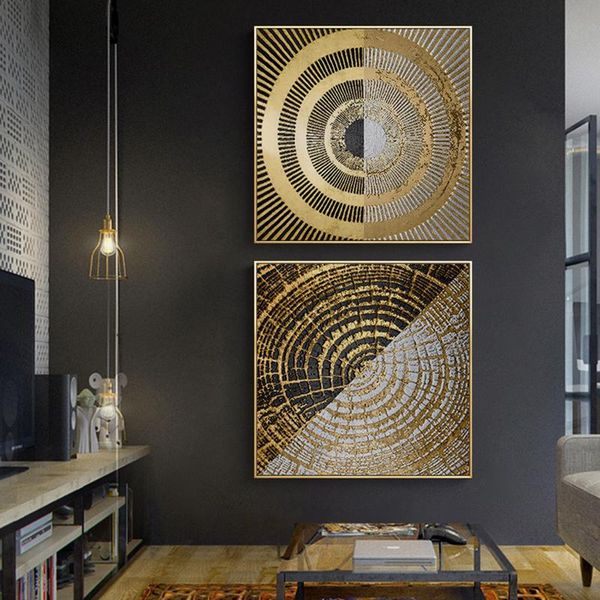 

paintings modern abstract gold foil symmetry pattern canvas art painting for living room bedroom posters and prints wall poster home decor