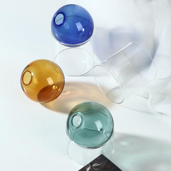 

vases glass vase hydroponic color round home decoration living room mini deskornaments lpfk decor