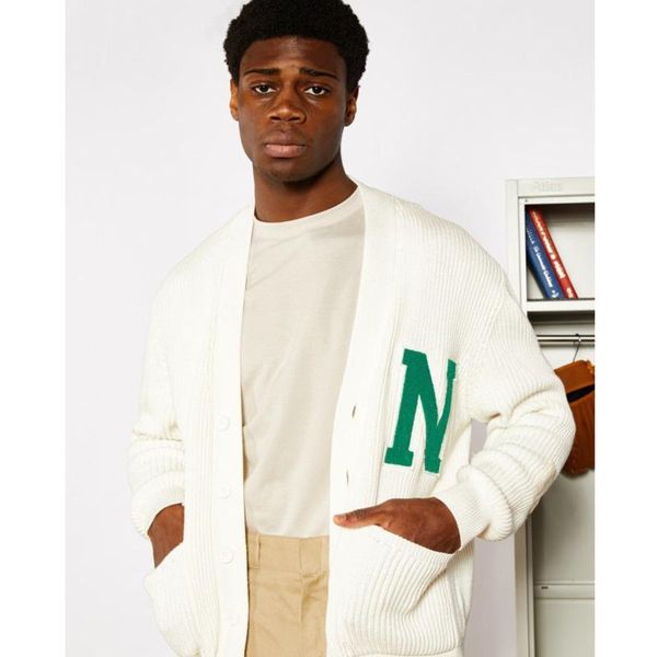 

men's sweaters knitted neutrals cardigan sweater men autumn long sleeve loose jumper jaded casual london v-neck oversized cardigans, White;black