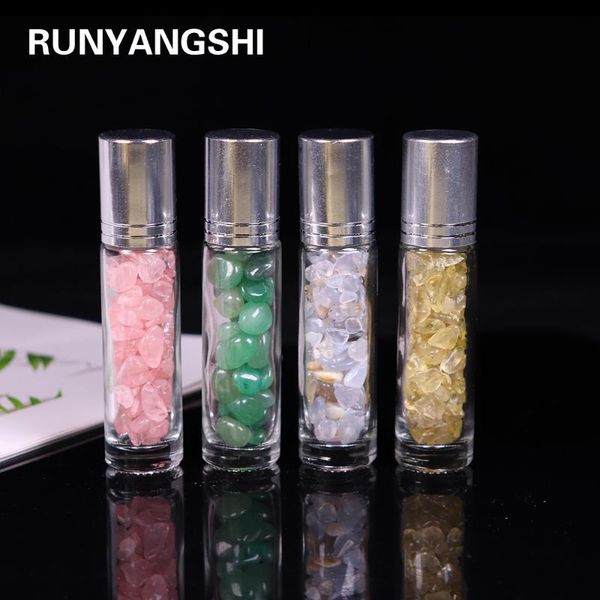 

decorative objects & figurines 10ml natural crystal gemstone essential oil roller ball bottles transparent perfumes liquids roll on