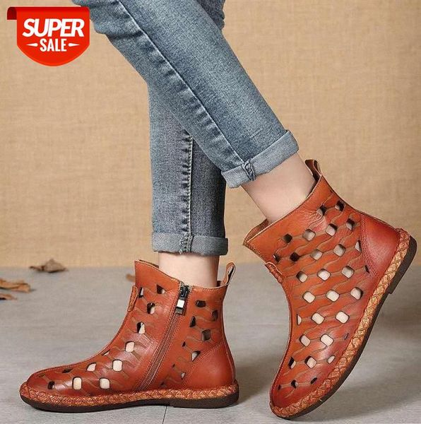

european and american selling large size women's boots, hole retro casual fashion personality hollow breathable #up1i