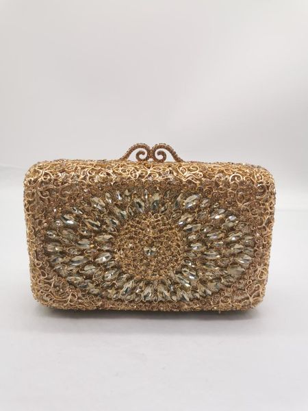 

evening bags xiyuan dazzling women gold/green crystal bag diamond wedding purses bridal box clutch gala dinner handbag