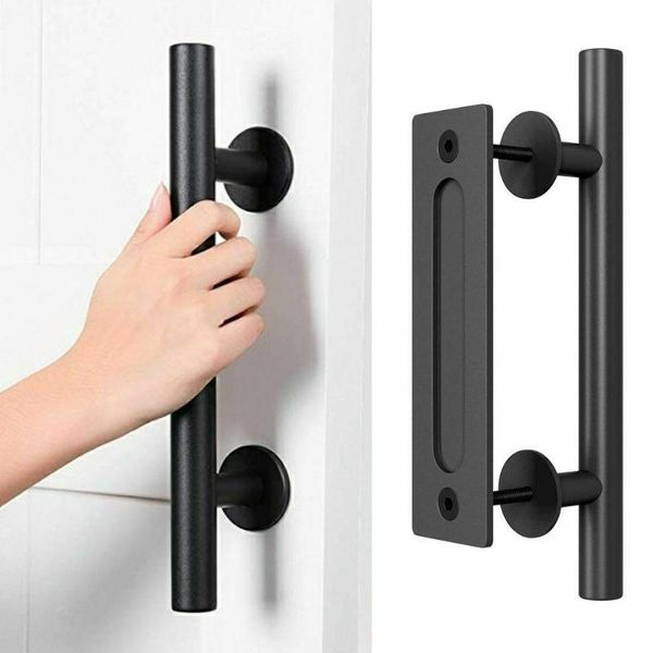 

handles & pulls 12" stainless steel door handle sliding barn knob pull flush cabinet cupboard furniture hardware