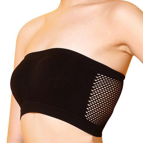 

ly summer women tube strapless black bandeau sleeveless sports bra underwear wrap chest#4 bustiers & corsets, Black;white
