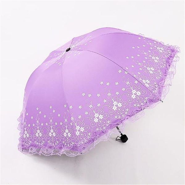 

umbrellas 2021 girl rain and sunshade dual-use black plastic sun umbrella personality candy color princess wind mail