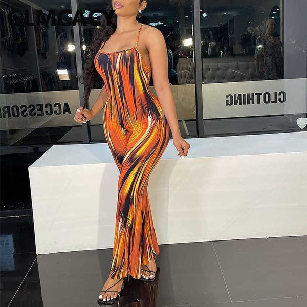 

spaghetti strap backless abstract jumpsuit loose pants casual overalls 210702, Black;white