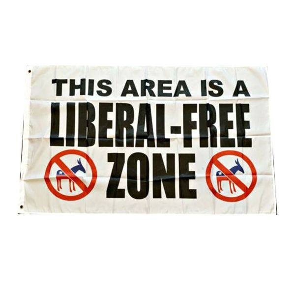 „This Area Is A Liberal-Zone“-Flagge, lebendige Farben, UV-beständig, doppelt genäht, Dekorationsbanner, 90 x 150 cm, Digitaldruck, Großhandel