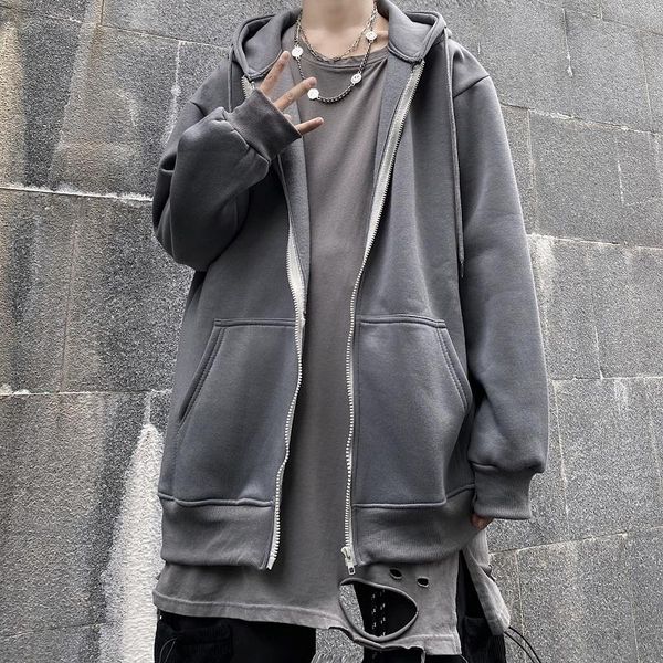 

women's hoodies & sweatshirts gray man women autumn winter long sleeve fleece zipper jacket coat fashion chic back print hooded, Black
