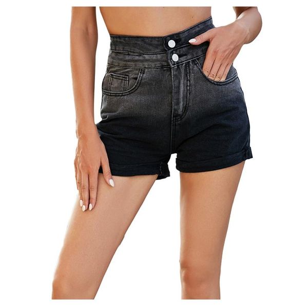 

women's shorts lady zipper denim hight waist loose straight leg full short pants jeans elasticity for women, White;black
