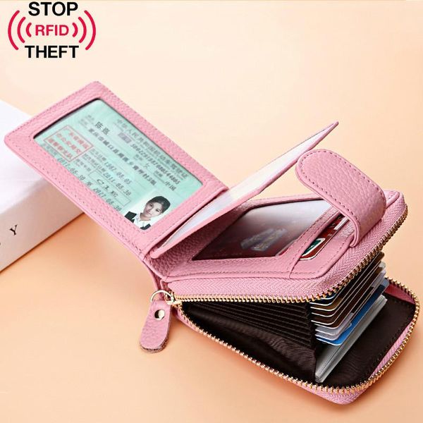 

card holders 2021 genuine leather womens wallet coin purse zipper small money pocket high-capacity holder women clutch bag tarjetero, Brown;gray