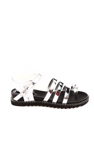 

silver women 's sandals, Black